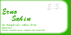 erno sahin business card